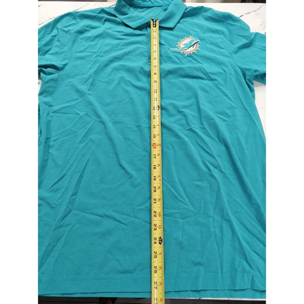 Miami Dolphins Shirt Mens Large Blue NFL Football Nike Dri-FIT Training Polo